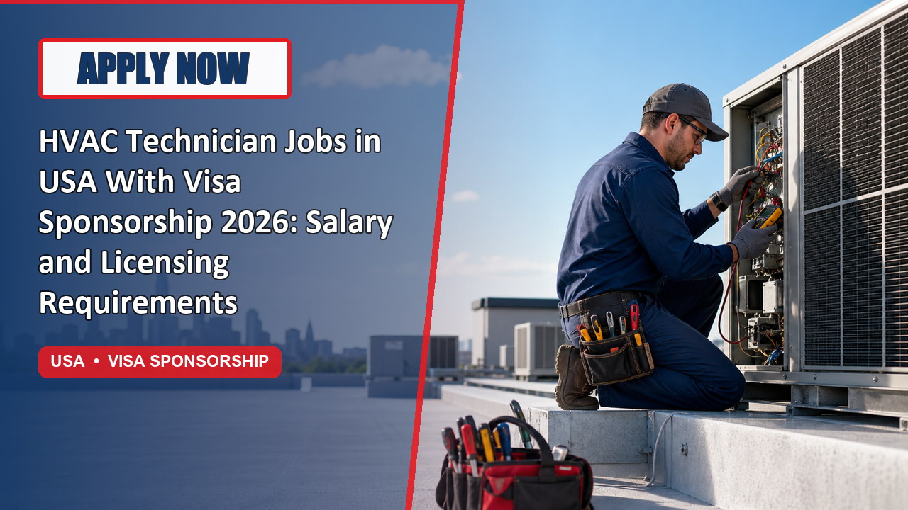 HVAC Technician Jobs in USA With Visa Sponsorship 2026: Salary and Licensing Requirements - Apply Now