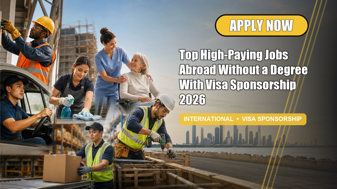 Top High-Paying Jobs Abroad Without a Degree With Visa Sponsorship 2026 - Apply Now